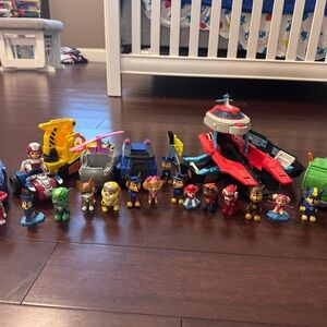 Paw Patrol Action Figures with Vehicles - Red, Yellow, Blue